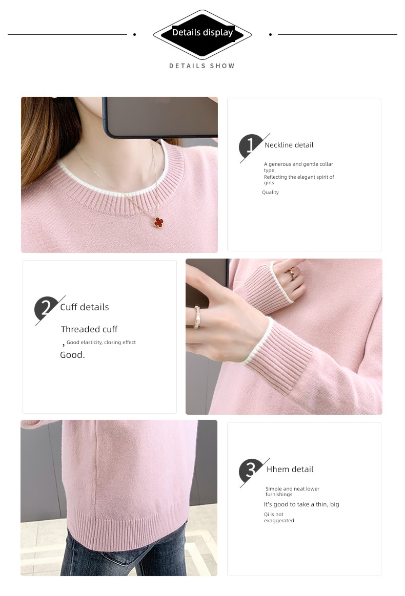 Thin money Long sleeve Korean version easy Autumn clothes Condom sweater