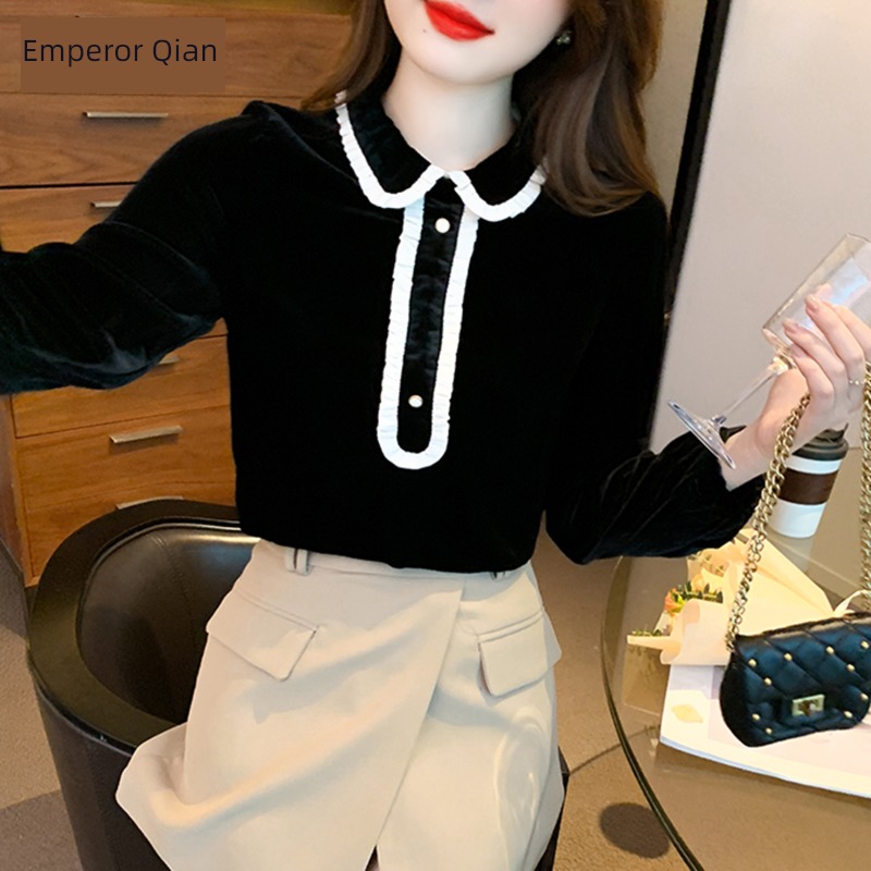 POLO Plush winter Advanced sense temperament Inner lap Lace