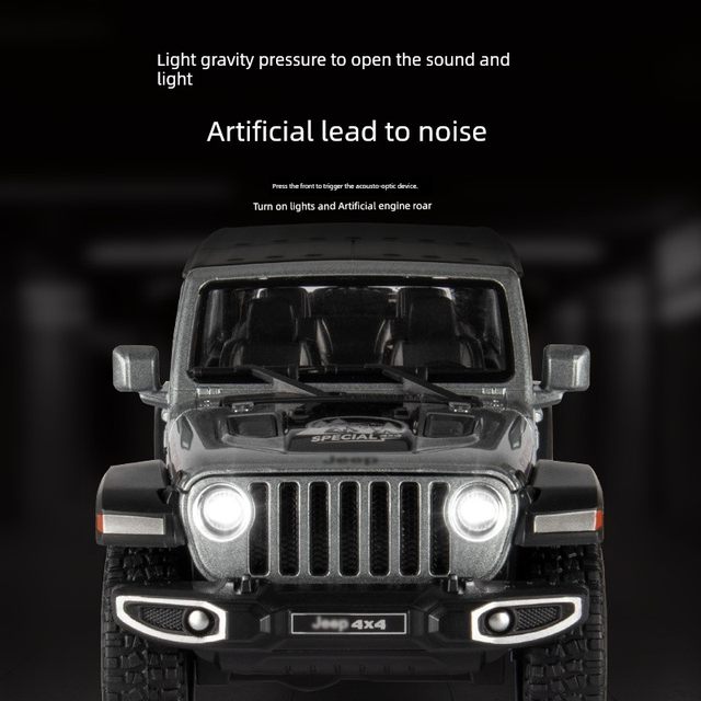 1/22 Jeep Wrangler Robinson alloy car model four-door version return sound and light toy off-road vehicle