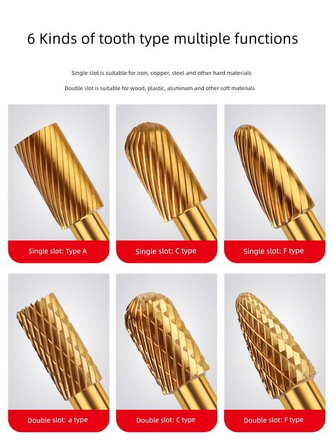 Titanium-plated tungsten steel rotary file cemented carbide milling cutter hole reaming drill bit inner grinding head stainless steel electric grinding tool