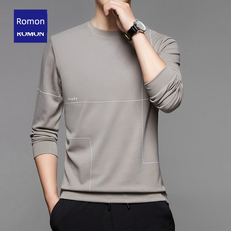 man Low collar jacket Plush leisure time Long sleeve T-shirt