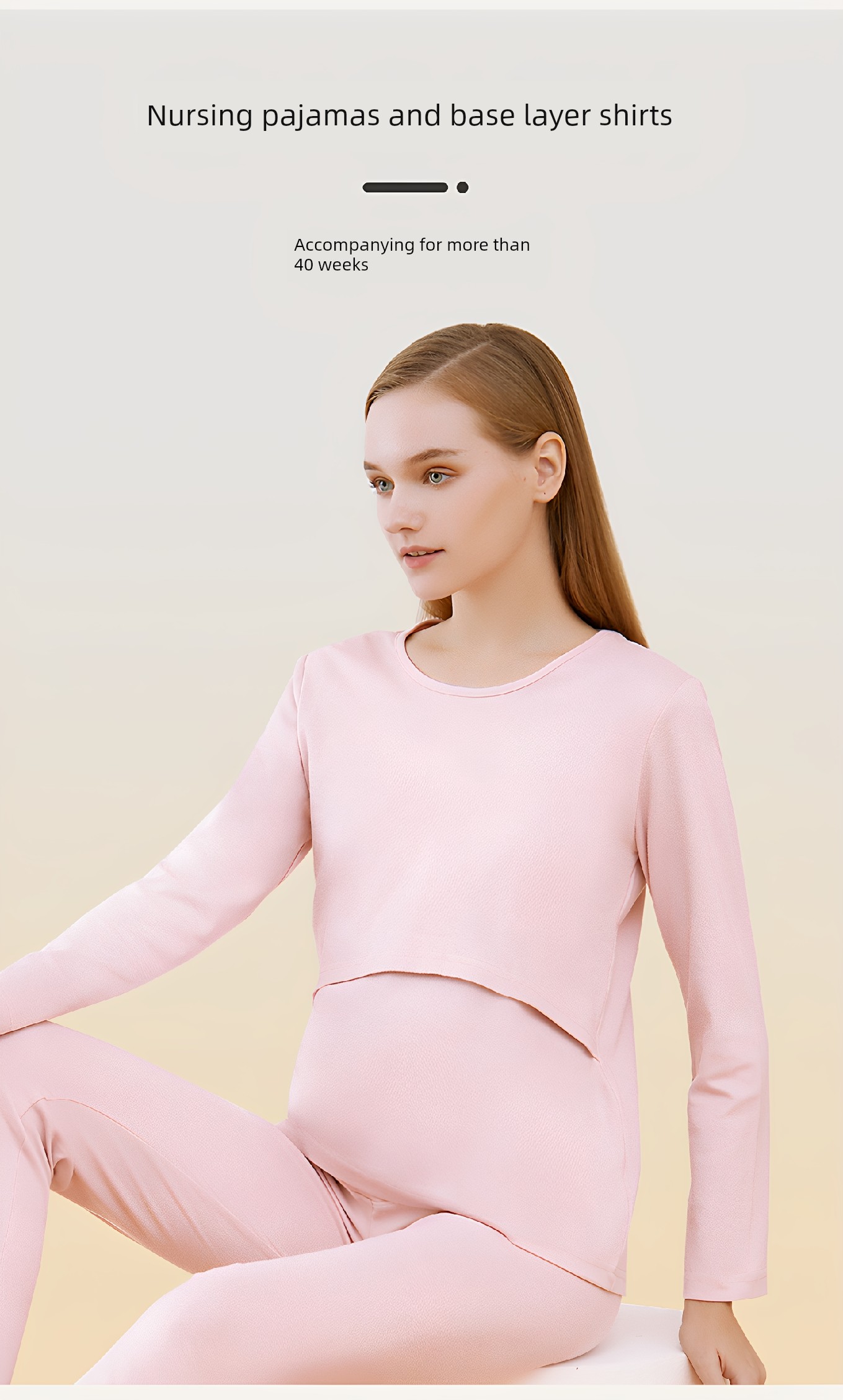 Breastfeeding Top Tops Pure Cotton Maternity Thermal Underwear Autumn and Winter Nursing Pajamas Confinement Clothing Bottoming Shirt with Chest Pad — 4