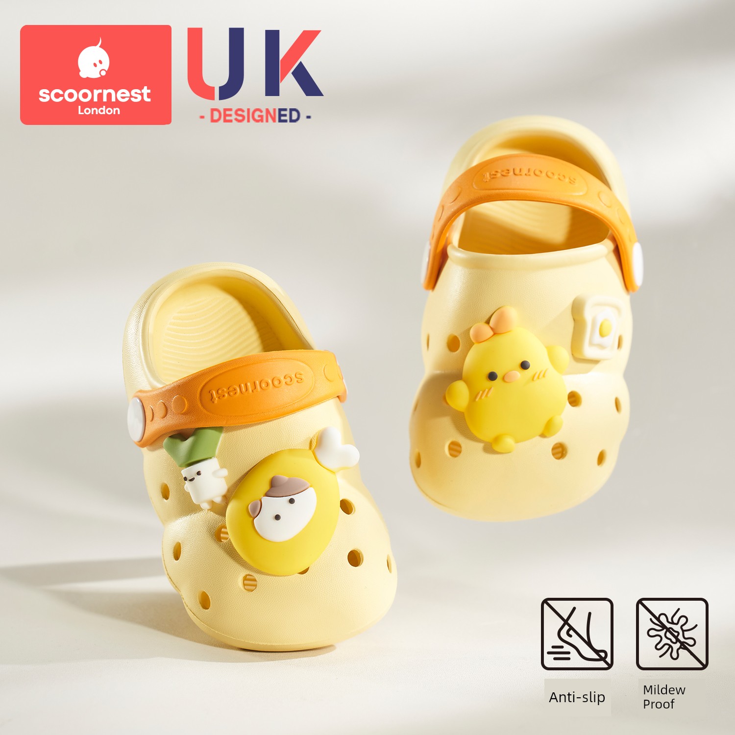 Kechao Children's Baby Clogs for Boys and Girls, Summer Closed-Toe Sandals, Indoor Bath Slippers, Non-Slip for Infants and Toddlers — 6