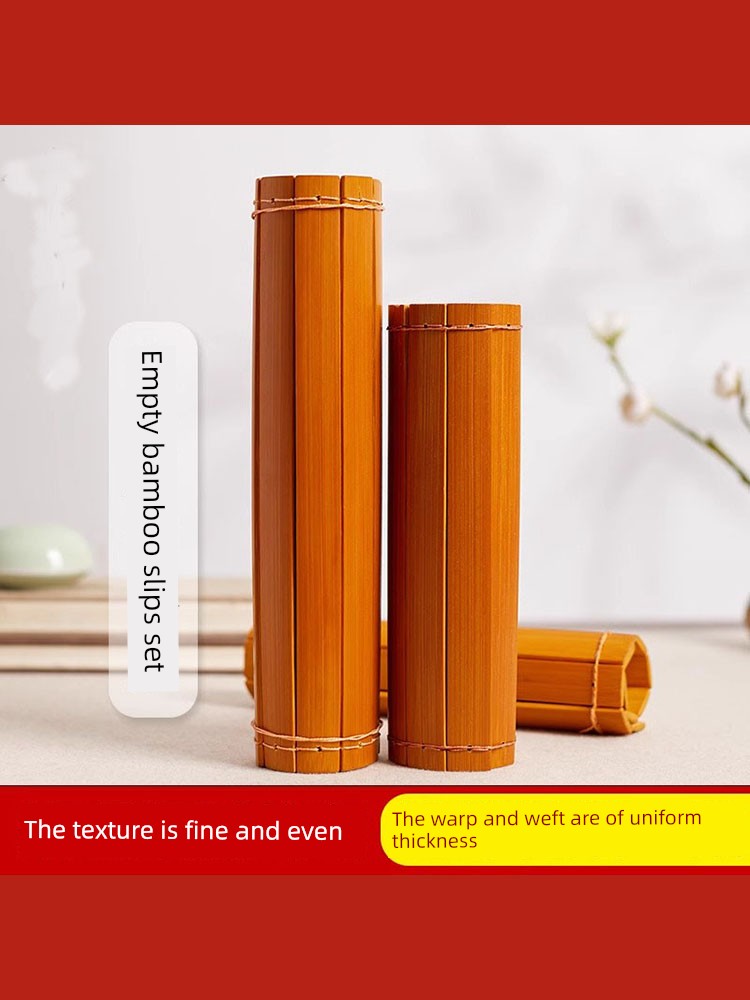 Blank Bamboo Scrolls for Calligraphy, Vintage Bamboo Writing Scrolls, Stage Performance Props, Decorative Ornaments