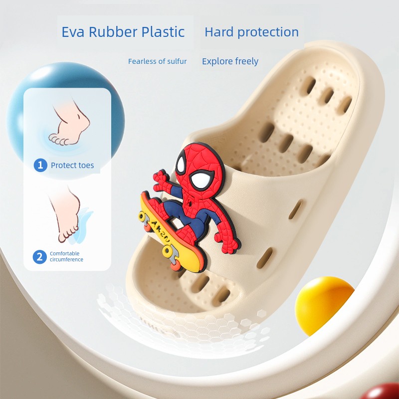Children's Hollow-Out Water-Draining Slippers, Kids' All-Season Indoor Bathroom Non-Slip Eva Sandals for Boys and Girls — 4