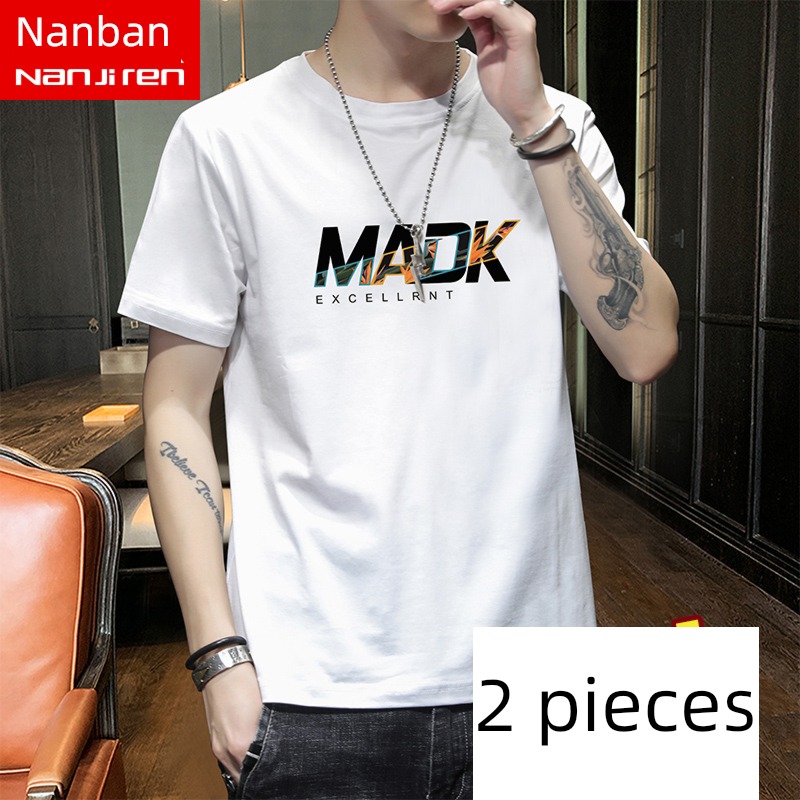 NGGGN Chaopai man pure cotton jacket Short sleeve T-shirt