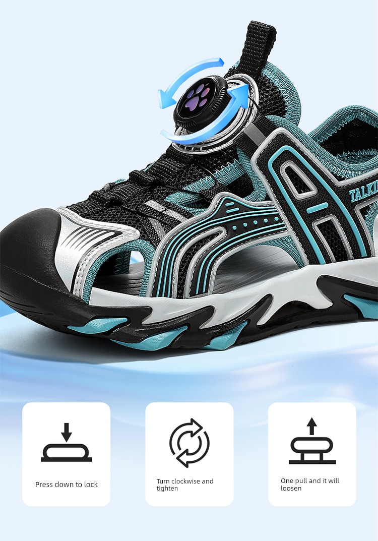 Tom Sports Sandals 2026 New Summer Children's Sandals Non-Slip Beach Shoes Boys Closed-Toe Lightweight for Older Children — 16