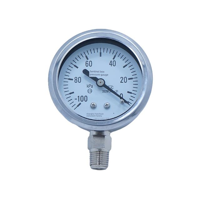 Vacuum gauge pressure gauge YEZ-60 Shanghai Tianchuan Instrument Factory Gauge Micro Pressure-100-0KPA Membrane Box Vacuum Negative Pressure Gauge
