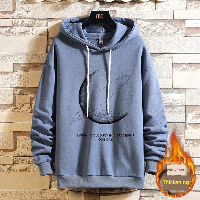 Autumn and winter trend Condom Plush thickening Hooded Sweater