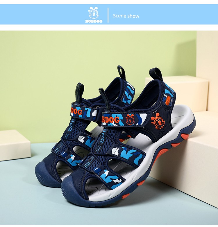 Bobdog Sandals Summer Kids Casual Beach Shoes Boys Toe Box Soft Bottom Non Slip Boys Medium and Large Children's Shoes — 30
