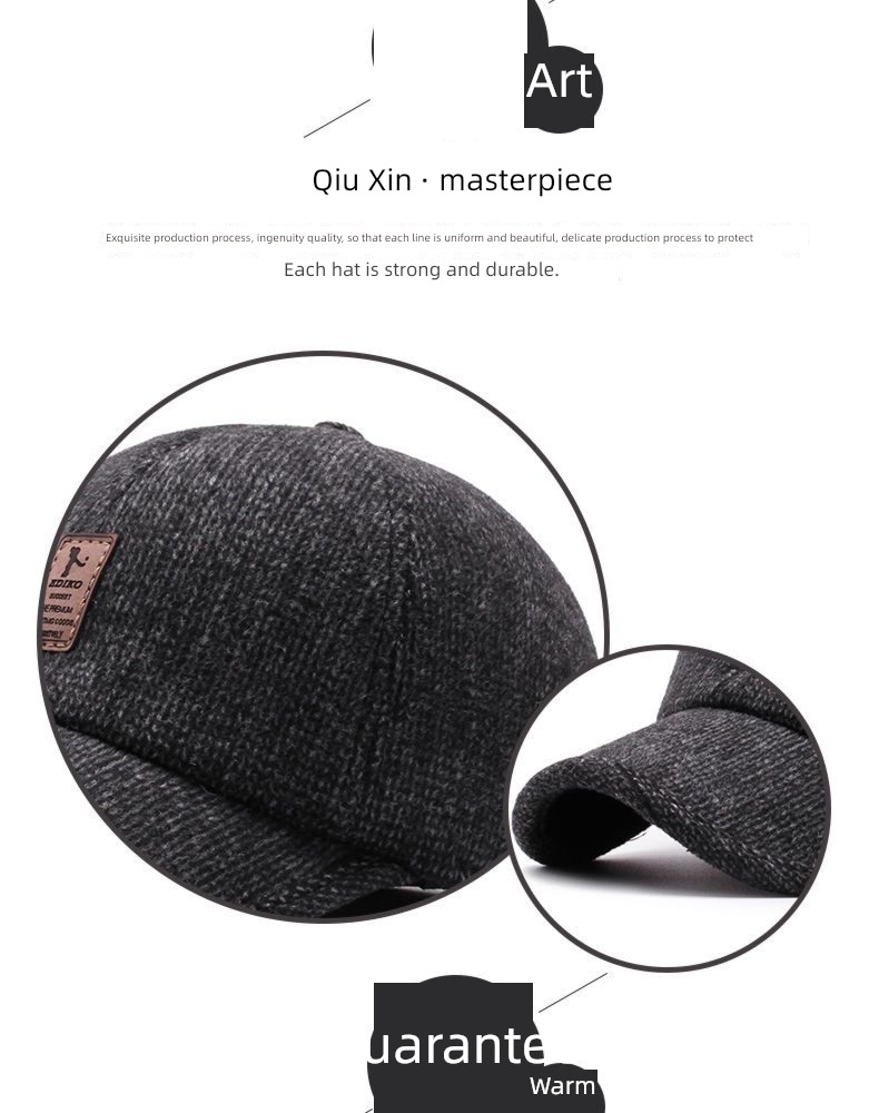man Autumn and winter dad old man Cold proof Ear protection Hat