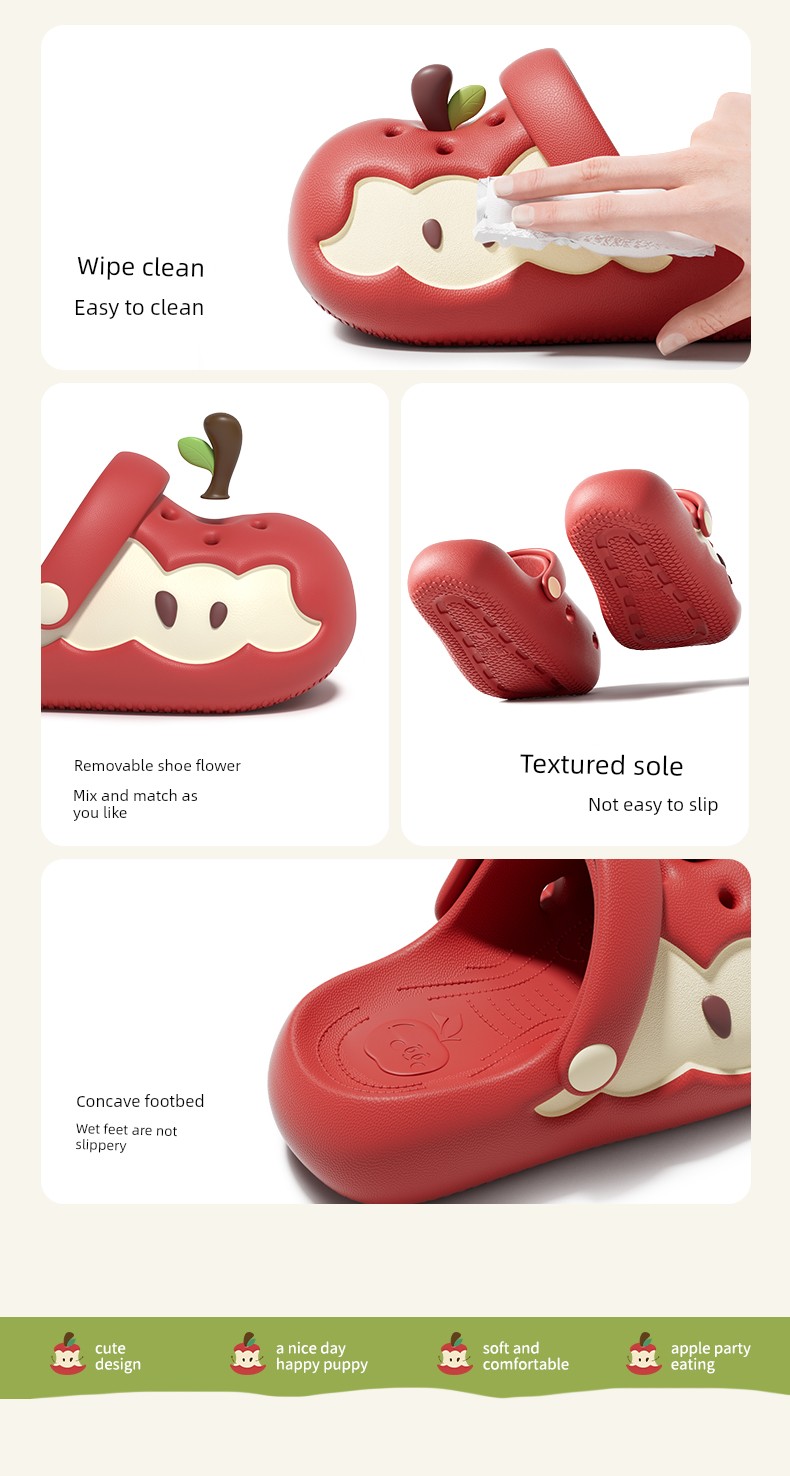 Chedoir Apple Kidsren's Clogs for Boys and Girls Summer 2026 New Style Non-Slip Kidsren's Toe-Toe Slippers for Outdoor Wear — 11