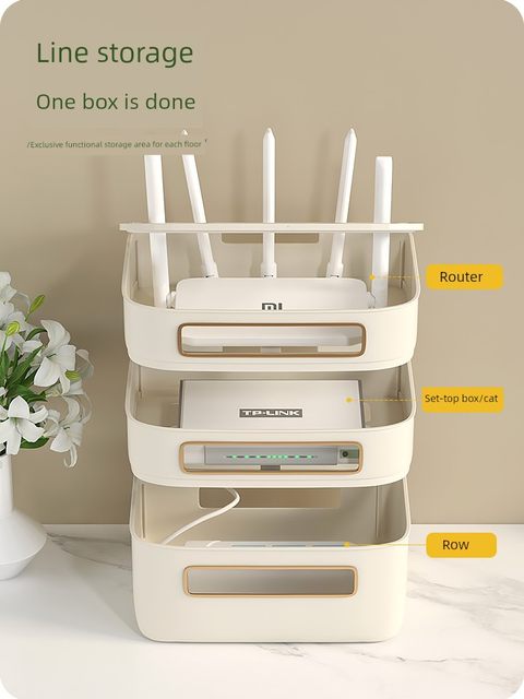 TV cabinet wire living room wireless network wifi optical cat set top box router box storage box desktop storage rack