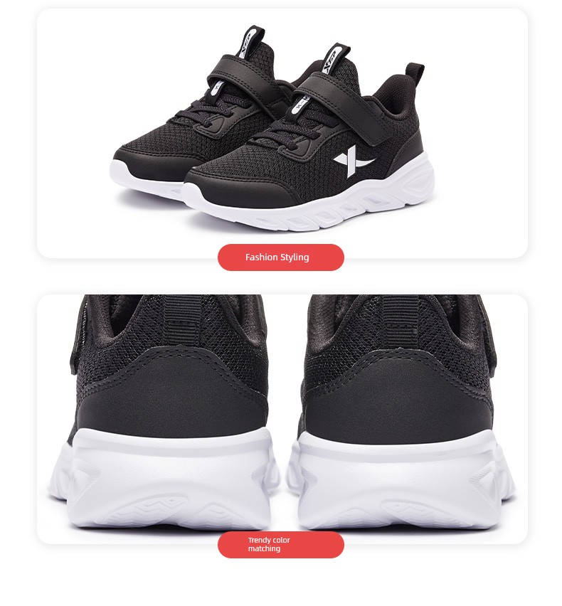 Cloud Running | Xtep Kids 2026 Autumn New Girls' Mesh Running Shoes Children's Boys' White Sneakers Sports Shoes. — 35
