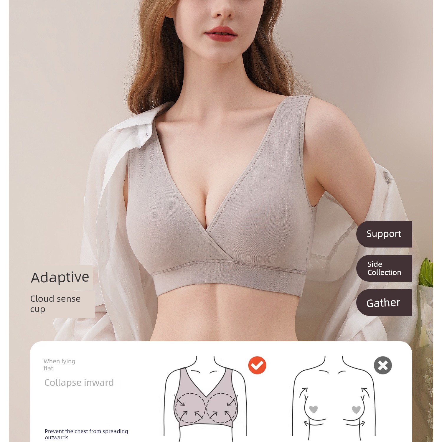 Pure Cotton Nursing Bra, Sleep-Friendly Maternity Bra, Vest-Style Postpartum Breastfeeding Bra, Suitable for Sleeping, Anti-Sagging, Thin Style — 11