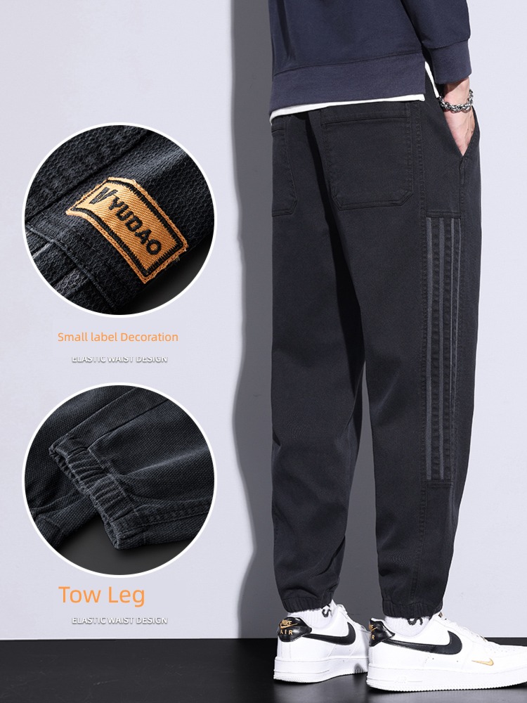 man Casual pants Autumn and winter 2022 The new Tie one's feet motion work clothes Plush thickening trousers Men's trousers Autumn and winter Wear out