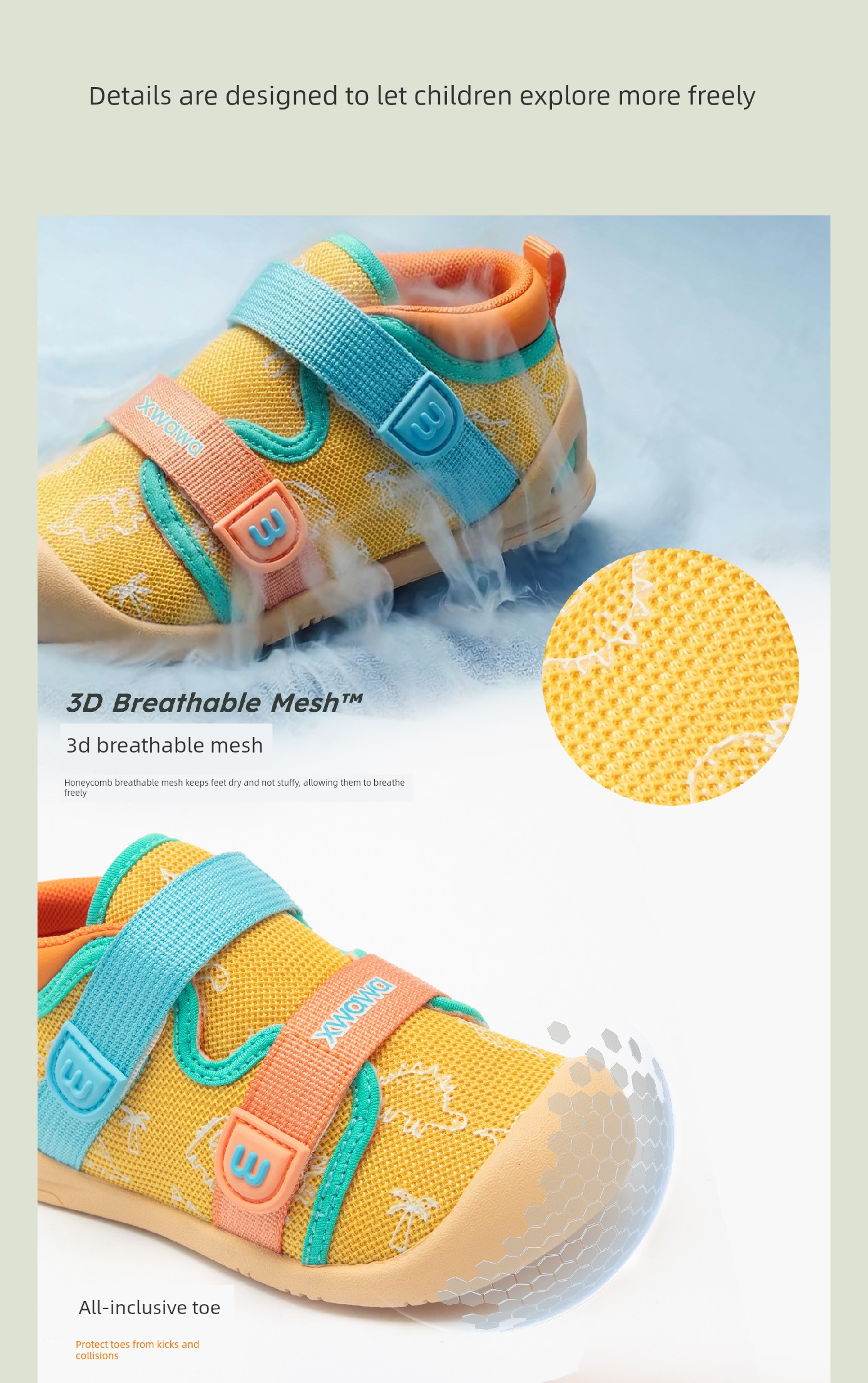 Snow Doll Children's Shoes, Little Dinosaur Autumn Mesh Breathable Baby Shoes, Children's Outdoor Walking Shoes, Functional Shoes for Boys and Girls — 21