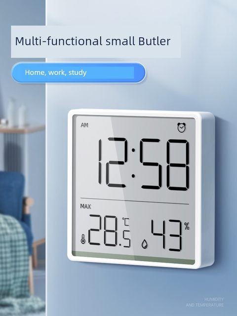 Thermometer, household indoor precision wall hanging digital display electronic temperature and humidity meter, baby room wall hanging temperature and humidity meter
