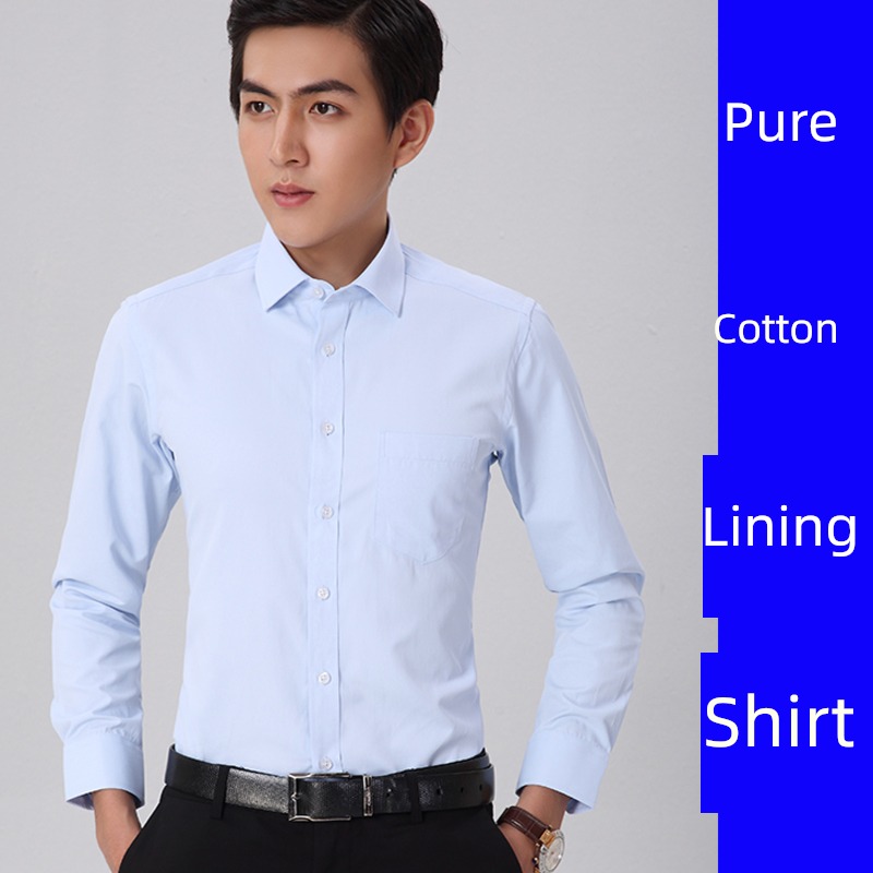 Long sleeve pure cotton No iron business affairs occupation 100% white shirt