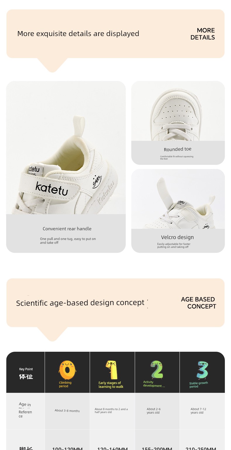 Fall Crtartu Boys and Girls Non Slip Baby Sneakers — 6