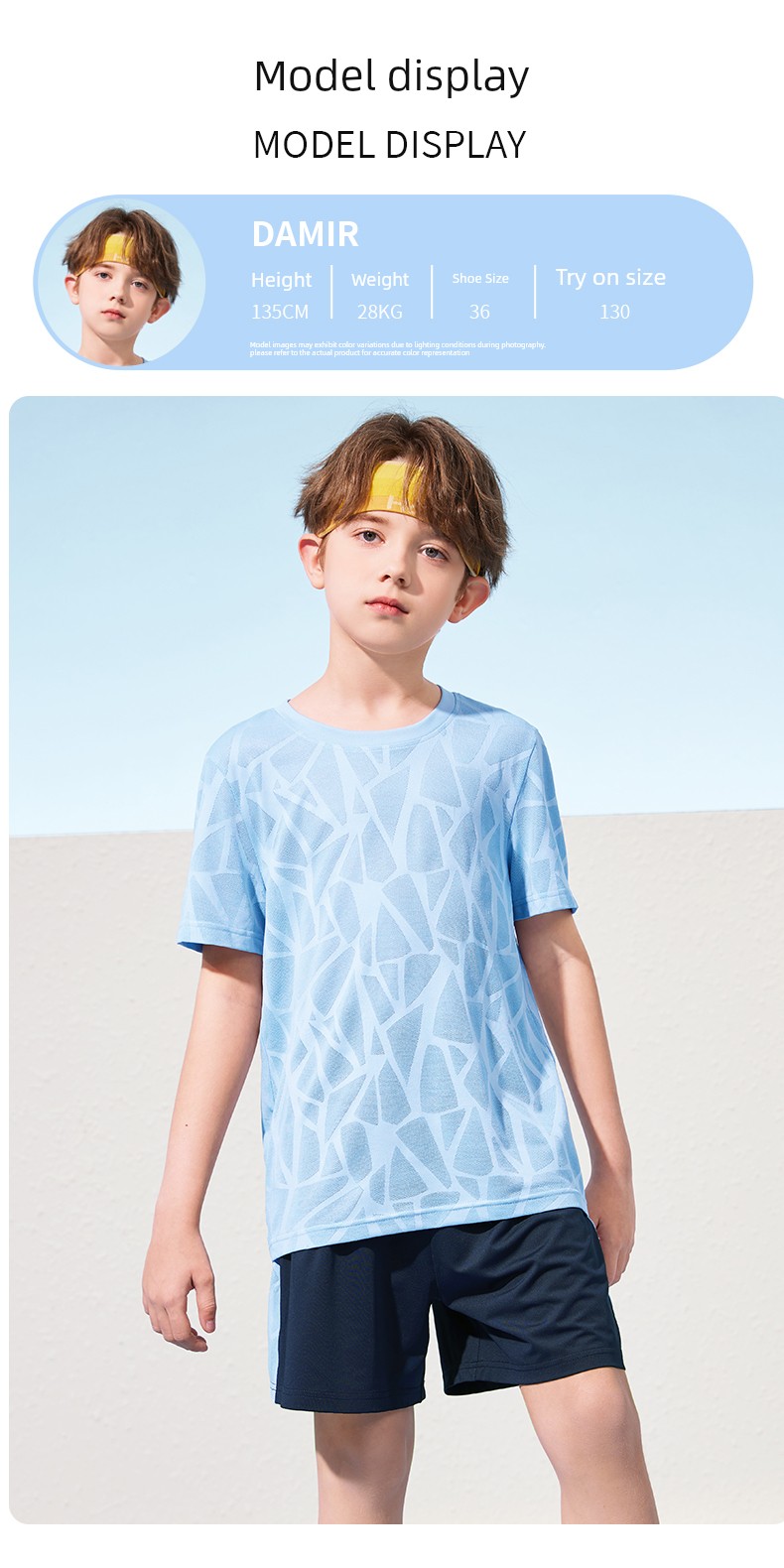 Sports Reebok Kidsren's Suit for Boys 2026 New Ice Silk Quick-Drying Summer Boys' Short-Sleeved Clothes for Older Kidsren — 19