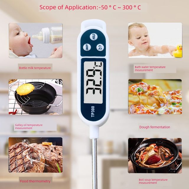 Thermometer for kitchen water temperature measurement oil temperature measuring meter for commercial baking special extended baby milk powder water thermometer
