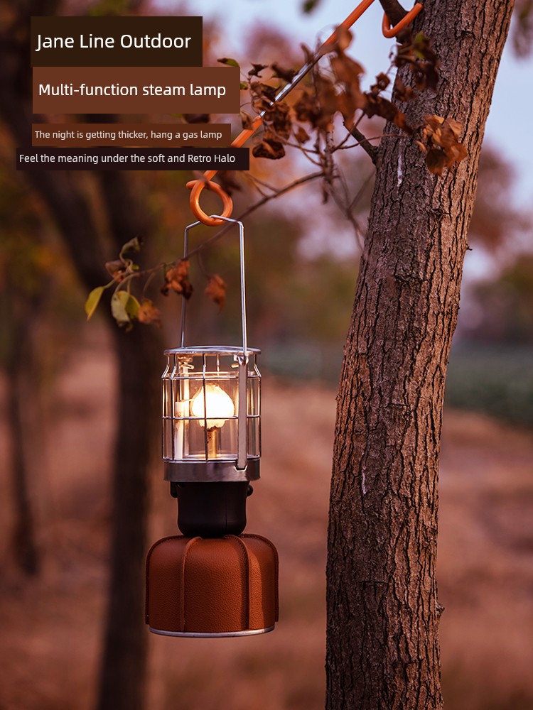 復古氣燈露營帳篷照明取暖氛圍燃氣燈營造戶外浪漫情調