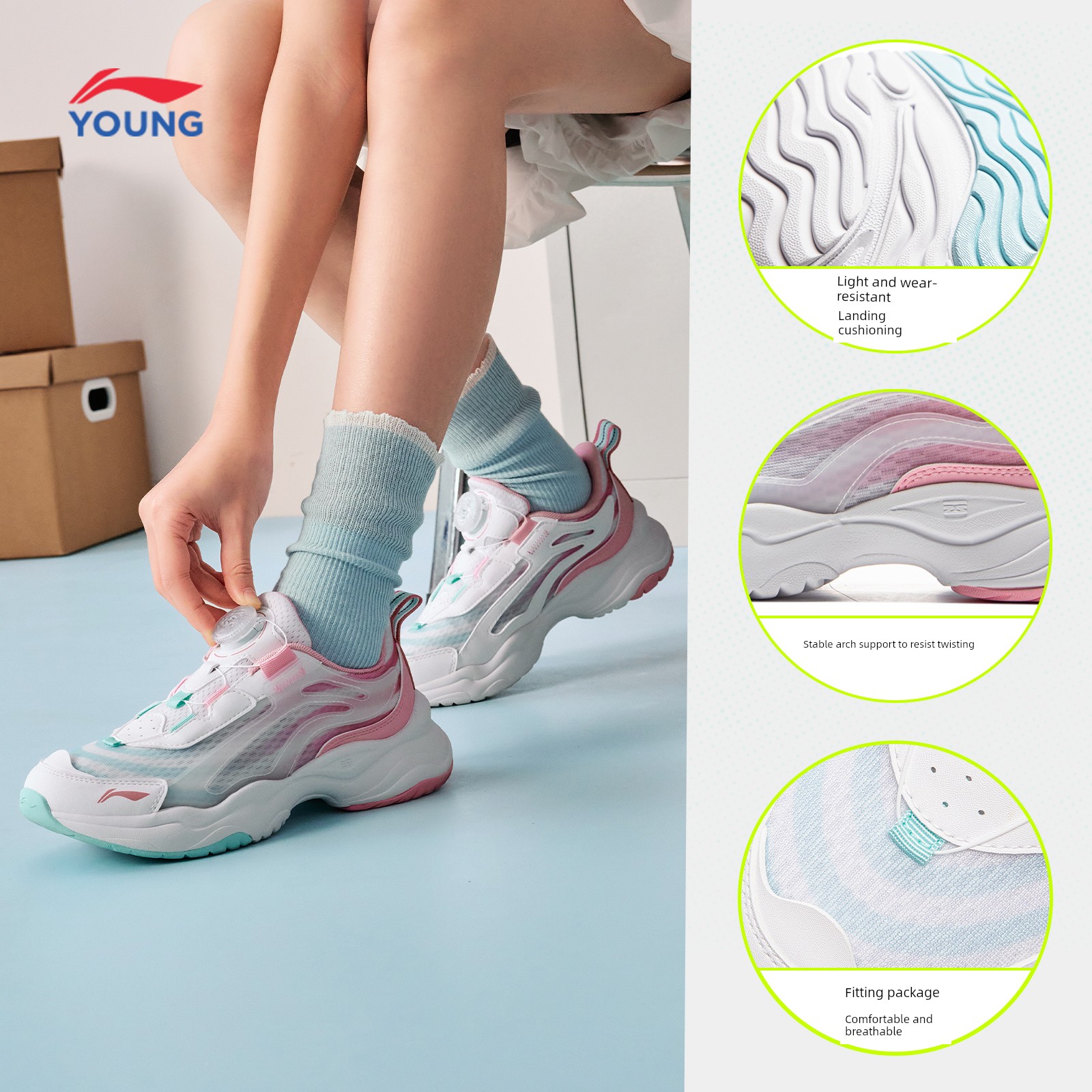 Li Ning Spring and Autumn Boys Teen Sneakers — 5
