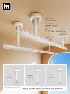 Clothing Rod Balcony Fixed Hanging Wall Top Fixed Drying Rack Hanging Rod For Home Aluminum Alloy Rack Hanging Rod