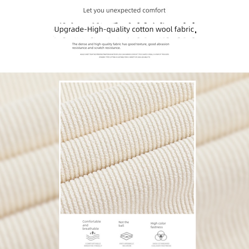 knitting female Autumn and winter Plush High waist easy Wide leg pants