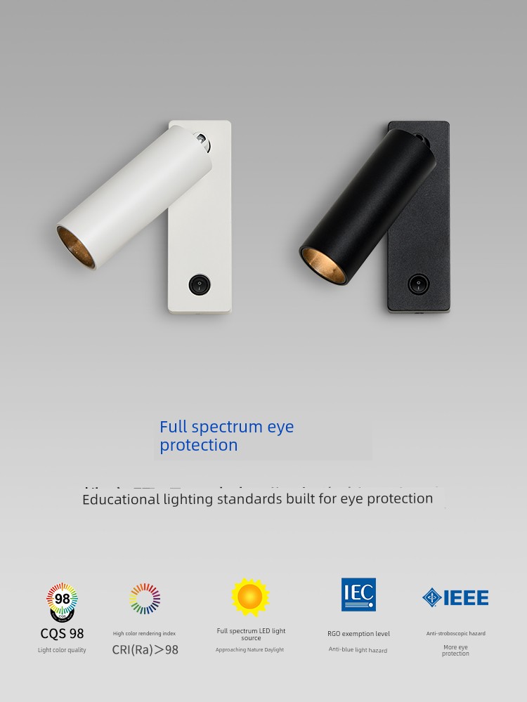 Full Spectrum Eye Protection Study Rotatable Minimalist Wall Lamp