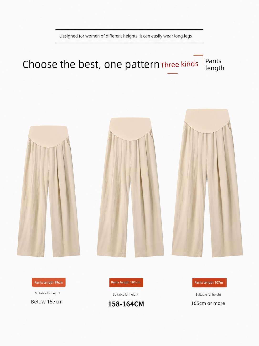Maternity Pants for Summer, Thin Style, New Long Pants for Petite Women, Ice Silk Wide-Leg Pants, Plus-Size Maternity Wear, Autumn Pants — 5