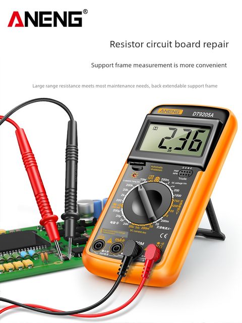 Multimeter digital high-precision fully intelligent anti-burning universal meter electronic and electrical special DT9205A household set