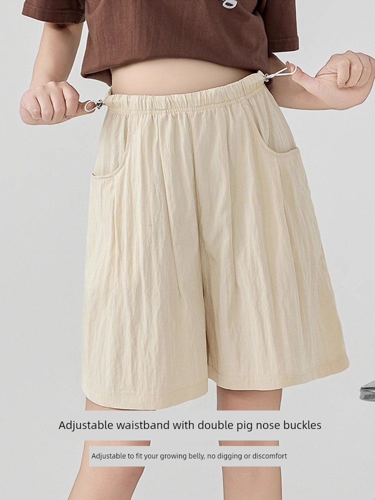 Jq Jingqi Maternity Pants Spring/Summer 2026 New Thin Style Yamamoto Pants Non-Tightening Shorts for Pregnant Women — 3