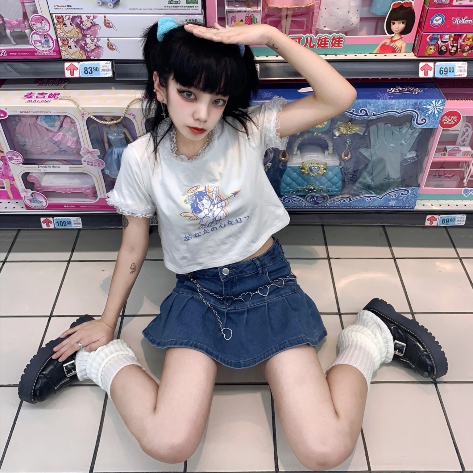 jk various colour knitting solar system Soft girl Harajuku socks