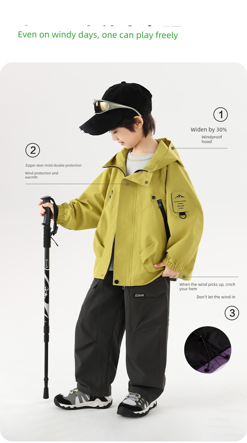 Little Elephant Ham Children's Clothing Kids' Mountain Adventure Softshell Jacket Boys' Waterproof Clothing 2026 Autumn New Trend — 11