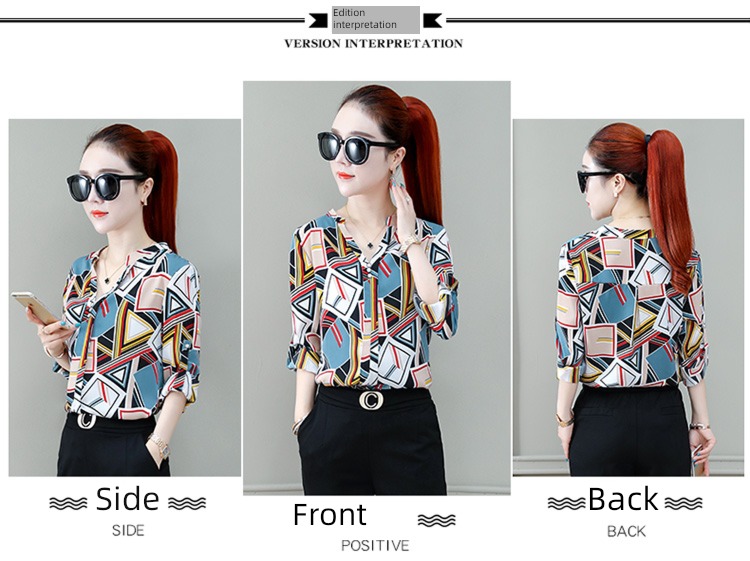 Stylish and versatile Long sleeve jacket Women Chiffon shirt