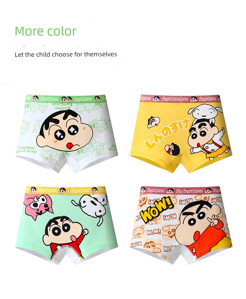 Children's Underwear Boys Pure Cotton Class A Boxers Children Teens Babies Breathable Cute Cartoon Xiaoxin Boys Shorts — 4