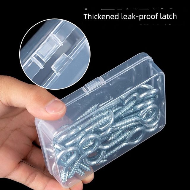 Transparent plastic storage box with lid parts electronic components screw mobile phone repair storage mini small box square