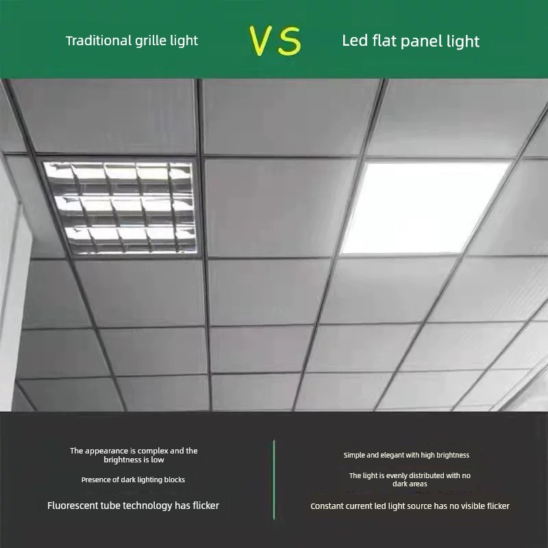 Integrated Ceiling 600X600 Led Panel Light 60X60 Grille Light Gypsum Mineral Wool Board Office Led Engineering Light