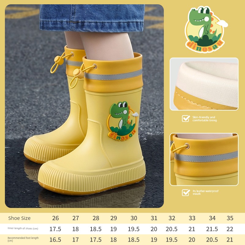 Bimeier Children's Rain Boots New Arrival Boys and Girls Non-Slip Rain Boots Child Baby School Student Only Waterproof Rain Shoes — 7
