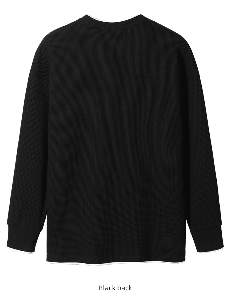Concave convex Ying julun Texture sense Wolfgang Long sleeve T-shirt