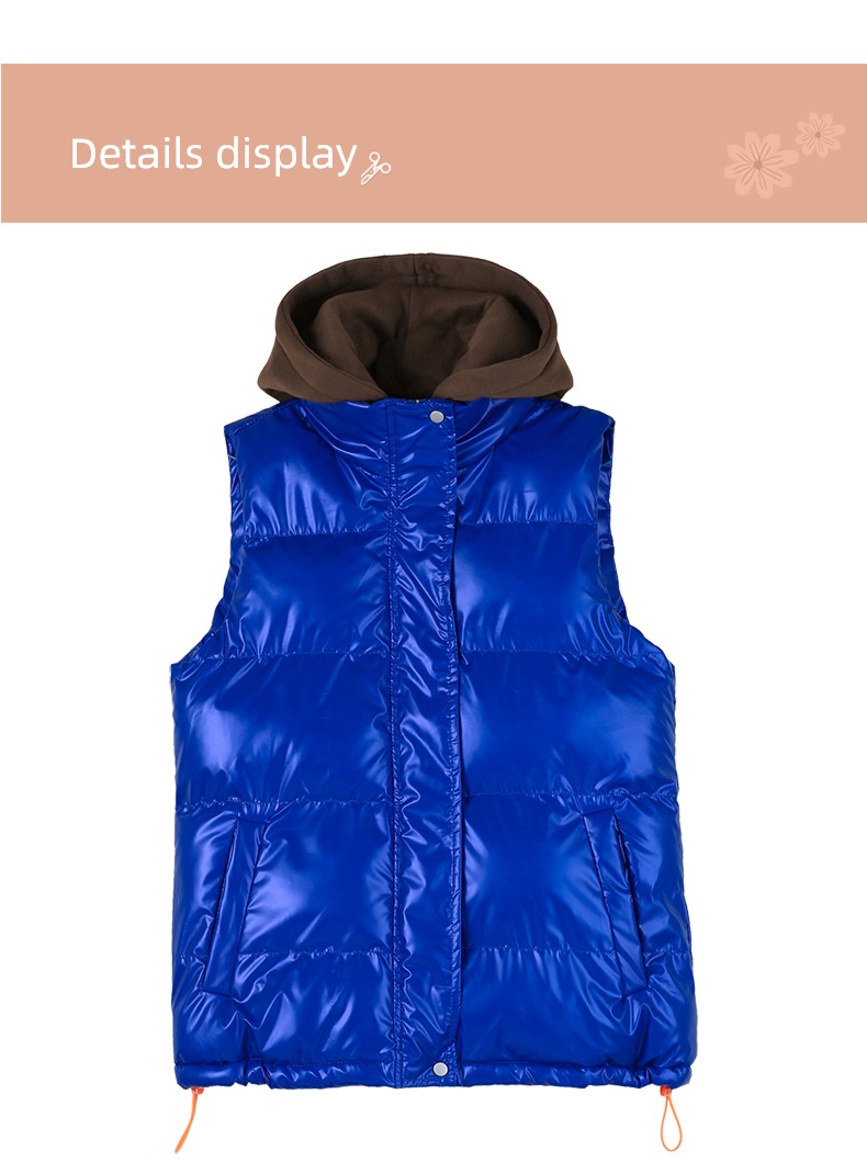have cash less than that is registered in the accounts Bright surface Autumn and winter keep warm loose coat Down cotton Vest