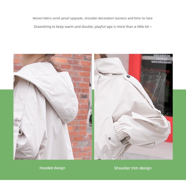 Mizi banner Big size Hooded leisure time Medium and long term Windbreaker