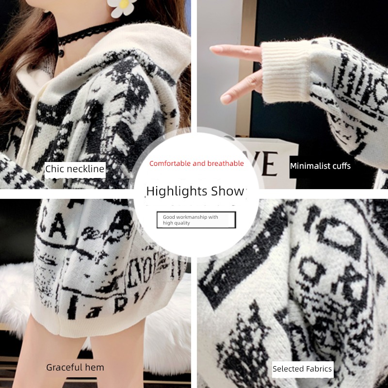 ma'am easy Wear out early spring winter High collar sweater