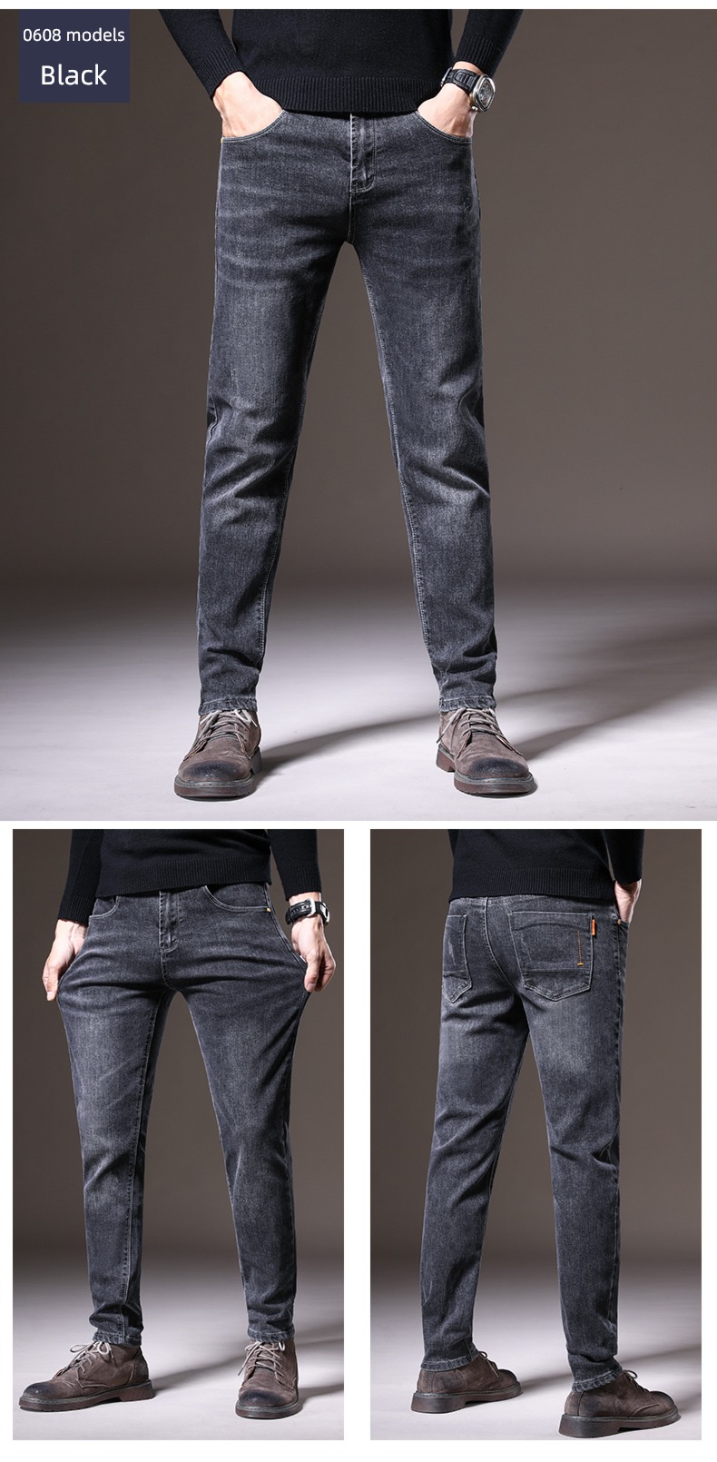 Romon Straight cylinder Self-cultivation autumn Korean version trend Jeans
