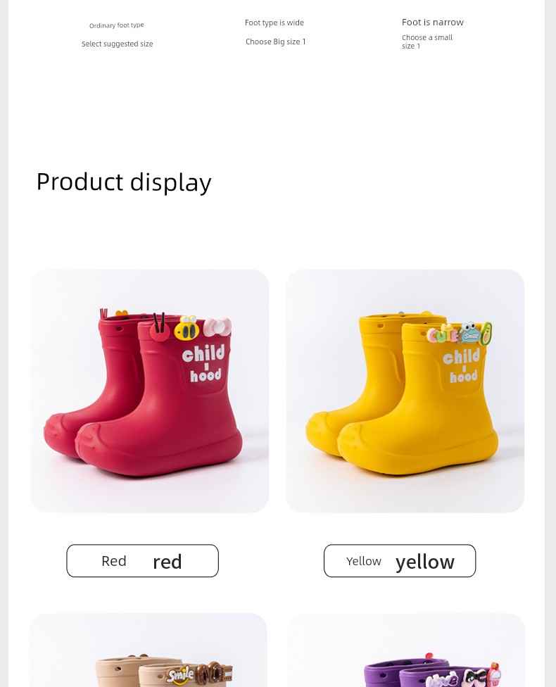 Children's Rain Boots for Girls 2026 New Model Baby Rain Boots for Girls 2 Years Old Special for Kids Going to School Waterproof Non-Slip Water Shoes — 24