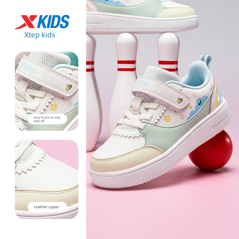 Xtep Children's Girls' Sneakers, Autumn Casual Shoes for Girls, Kindergarten Shoes, Sports Shoes, Non-Slip Soft-Soled Baby Shoes — 6