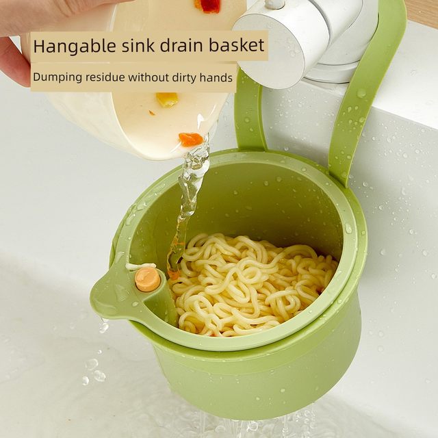 Hanging kitchen sink drain basket press hanging basket creative multifunctional filter storage rack faucet