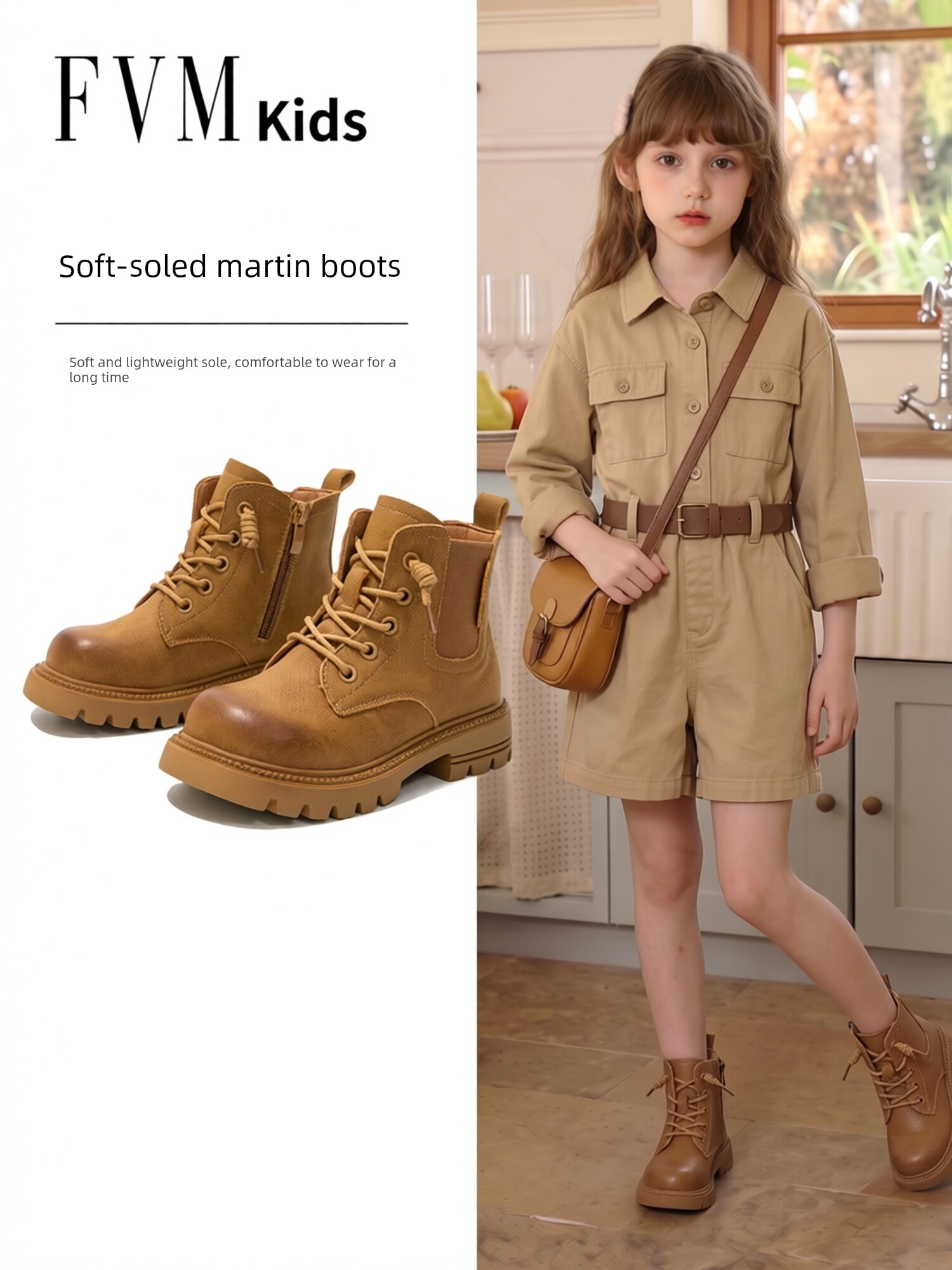FVM Children's Genuine Leather Autumn and Winter Baby Girl Booties